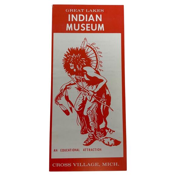 Vintage Great Lakes Indian Museum Brochure Cross Village Michigan 1960s Travel - Picture 1 of 6